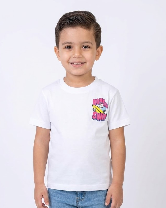 Printed Bone To Surf Half Sleeves T-shirt