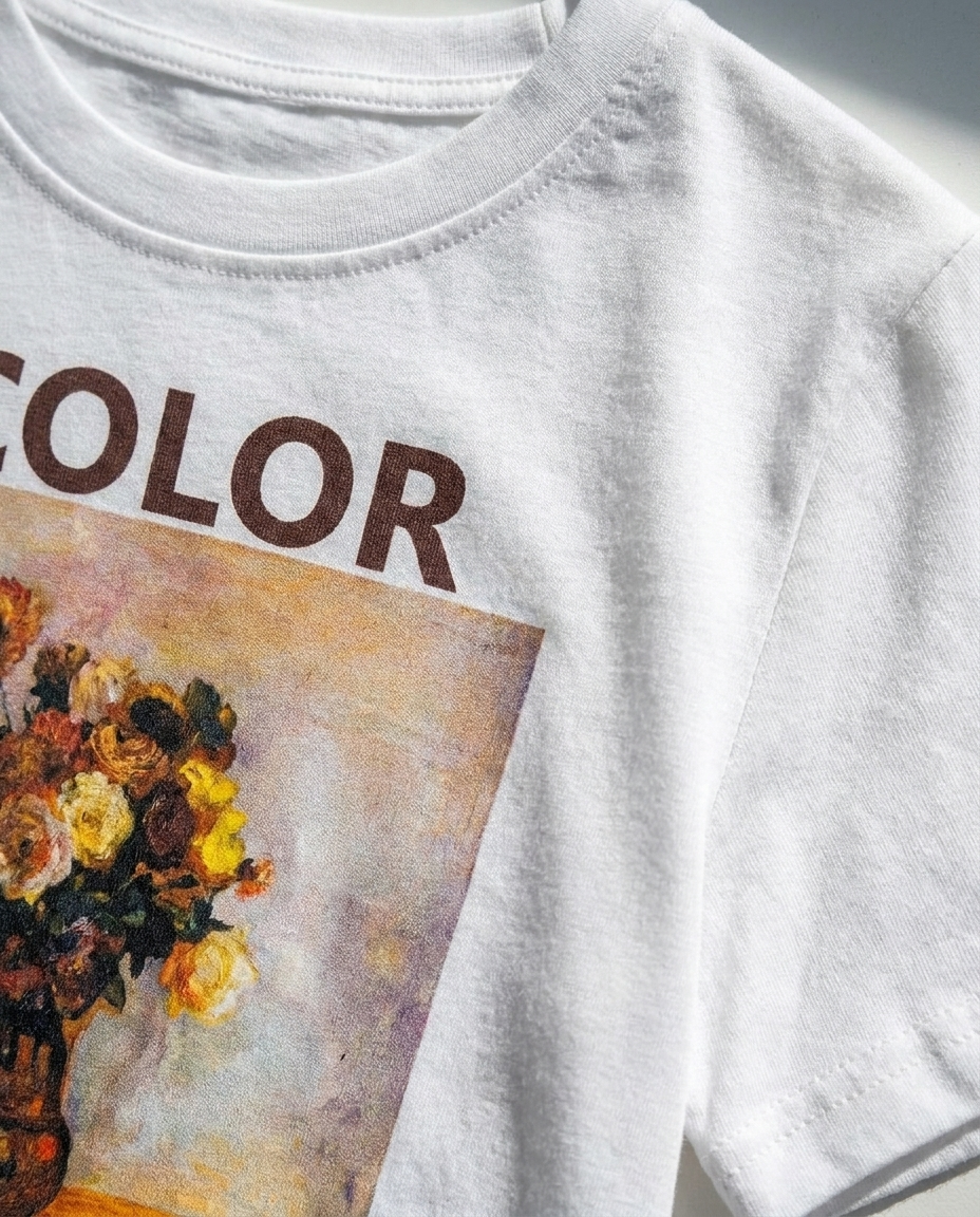 Girls Printed Color Half Sleeves T-shirt