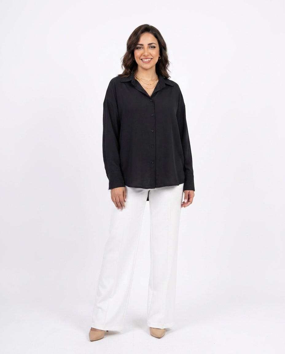 Women Plain Long Sleeves Blouse