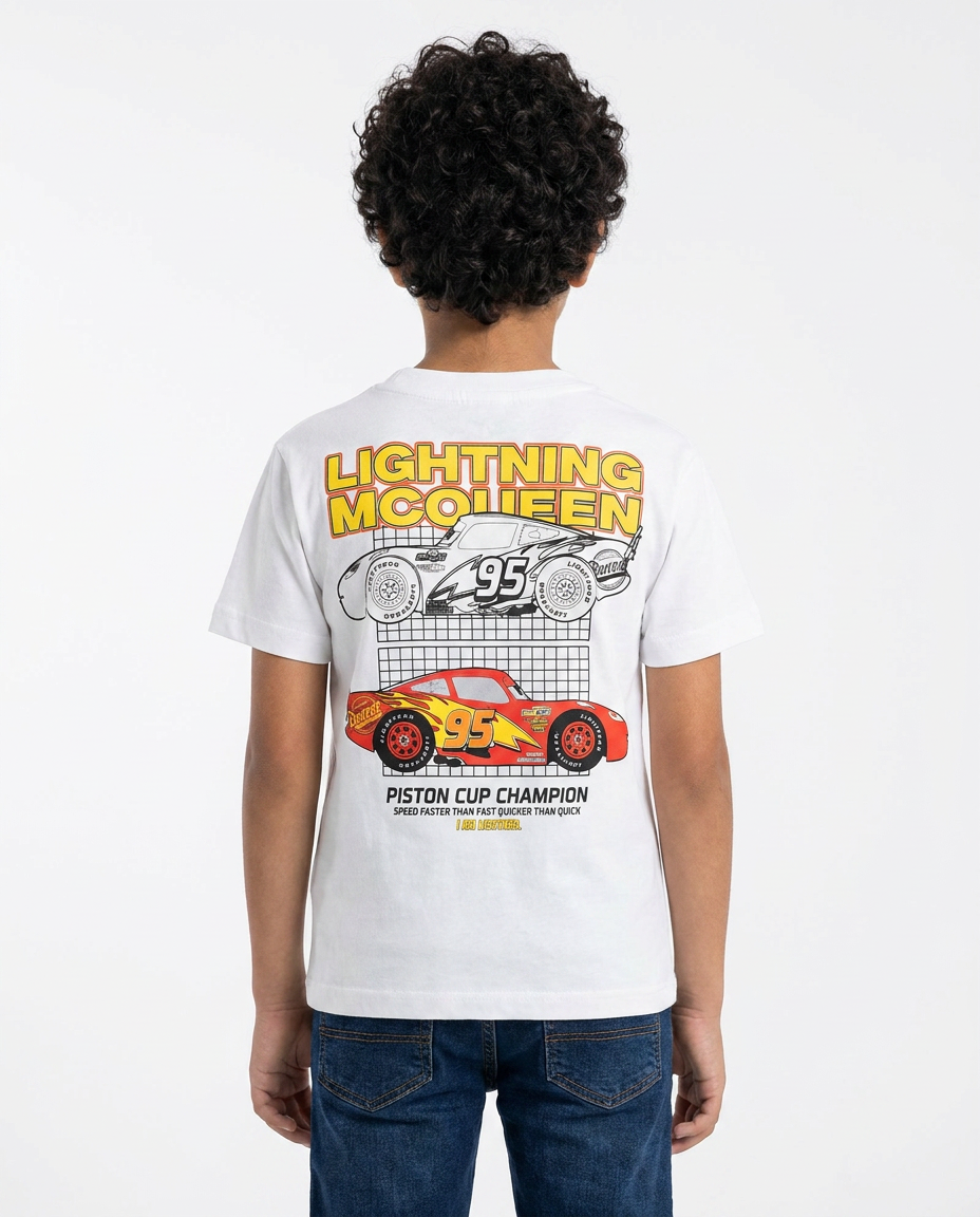 Printed Lighting Half Sleeves T-shirt
