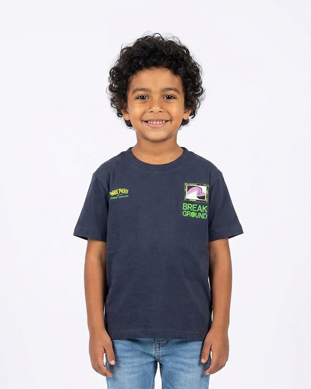 Boys Printed Push The Wave Half Sleeves T-shirt