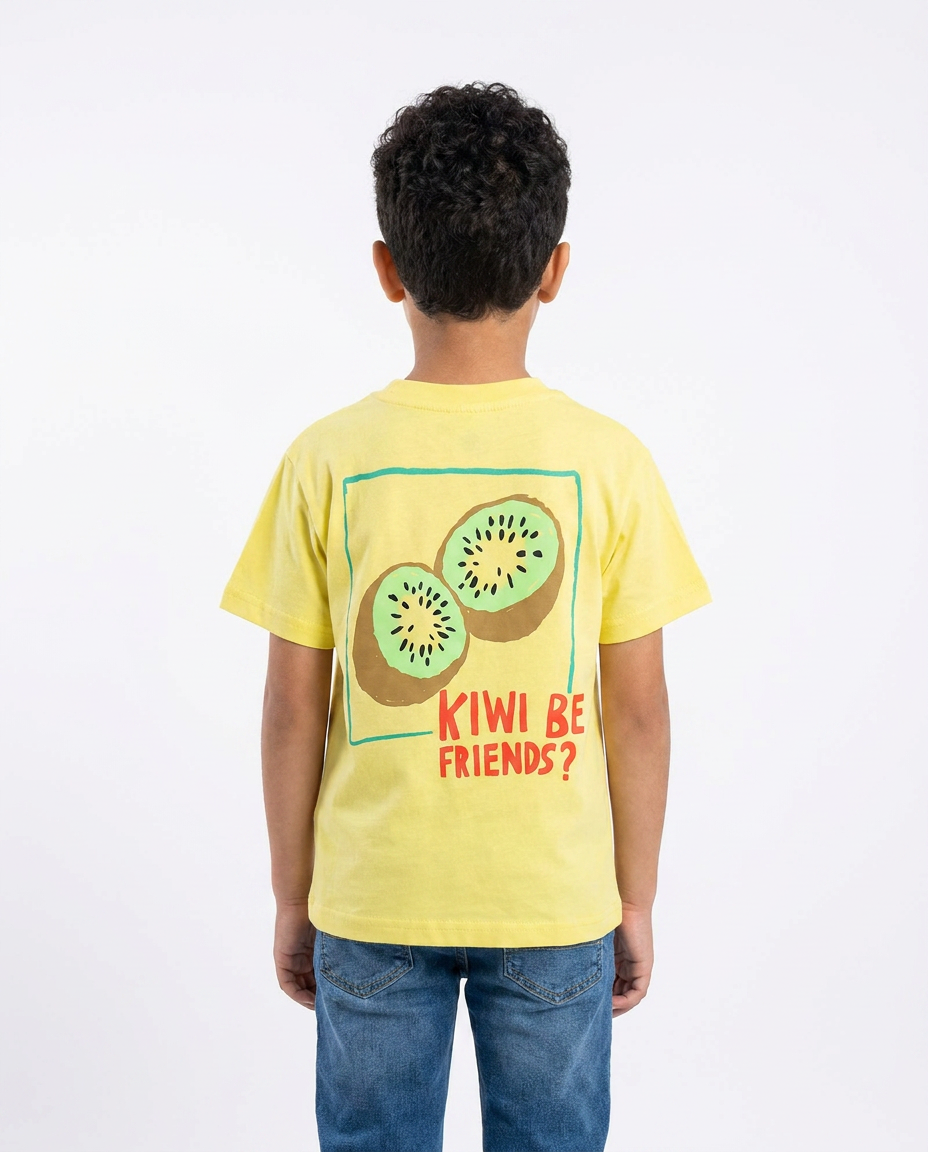 Boys Printed Kiwi Half Sleeves T-shirt