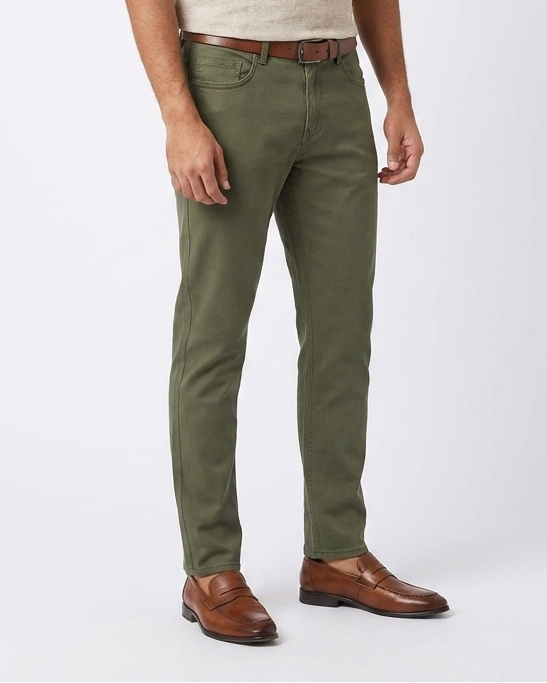 Men Gabardine Pant Regular Fit