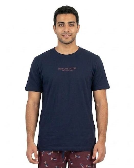 Men Plian Half Sleeves Top & Printed Pant Pyjama