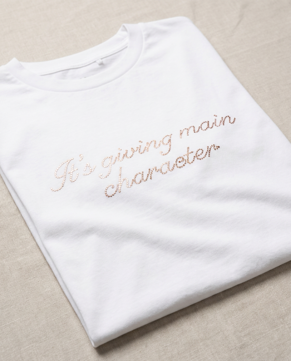 Women Strassed Half Sleeves T-shirt