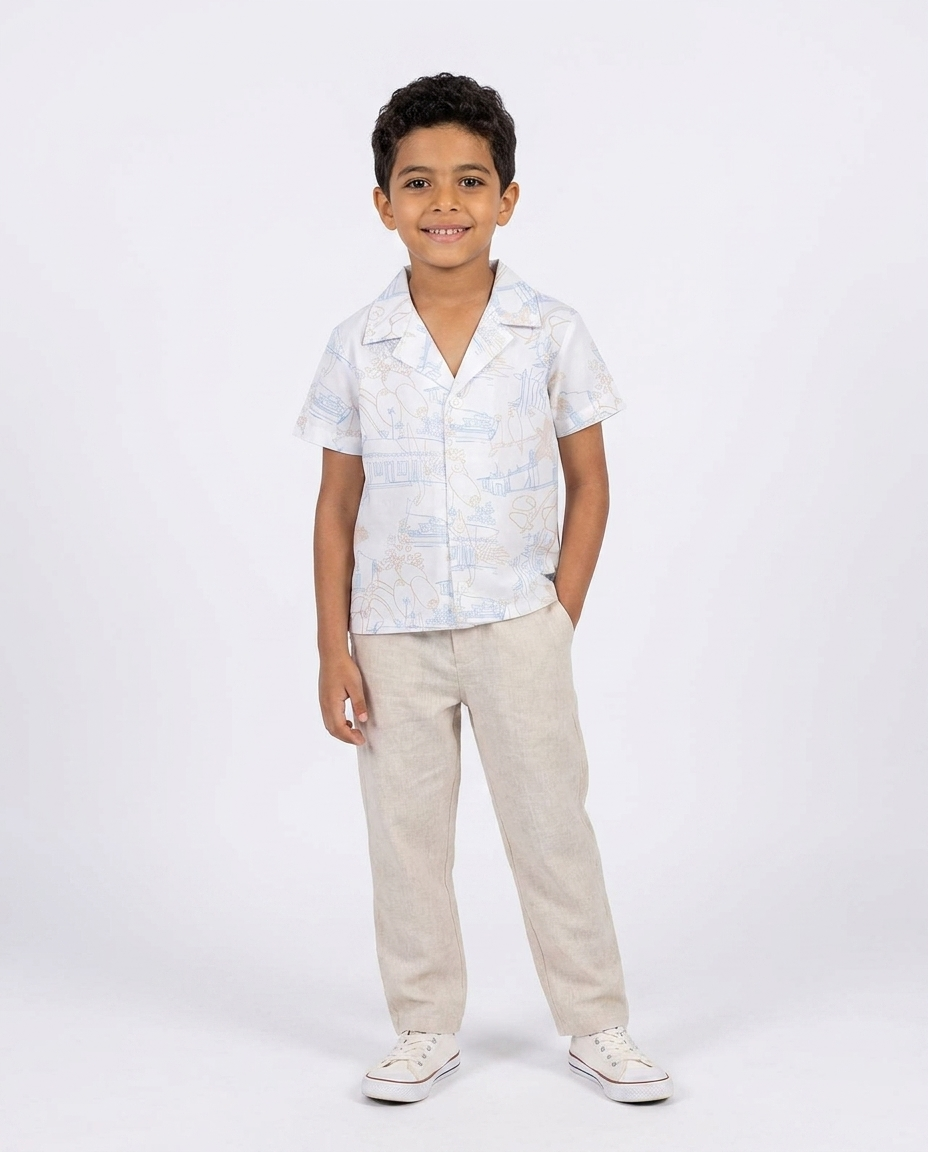 Boys Printed Half Sleeves Casual Shirt