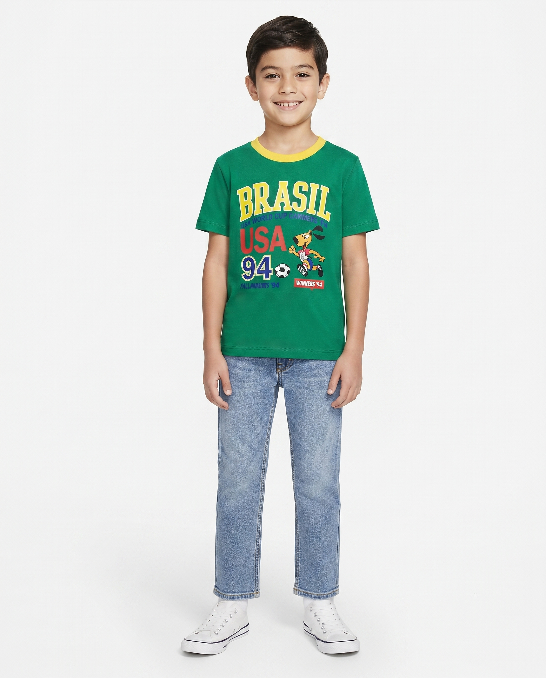 Boys Printed Brasil Half Sleeves T-shirt