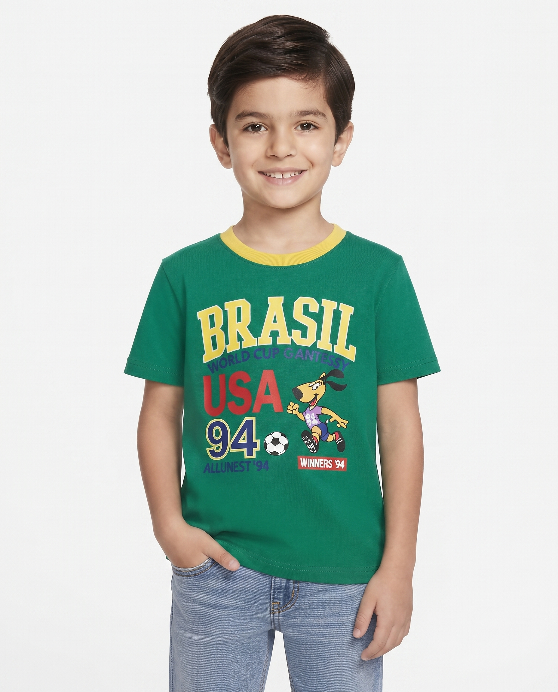Boys Printed Brasil Half Sleeves T-shirt