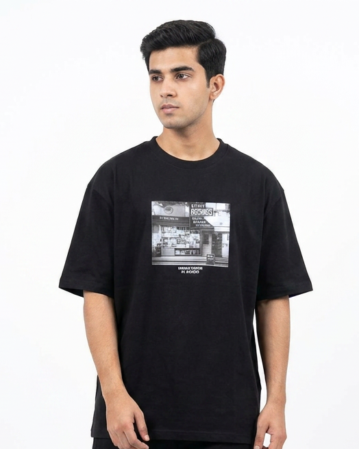 Men Printed Records Half Sleeves T-shirt