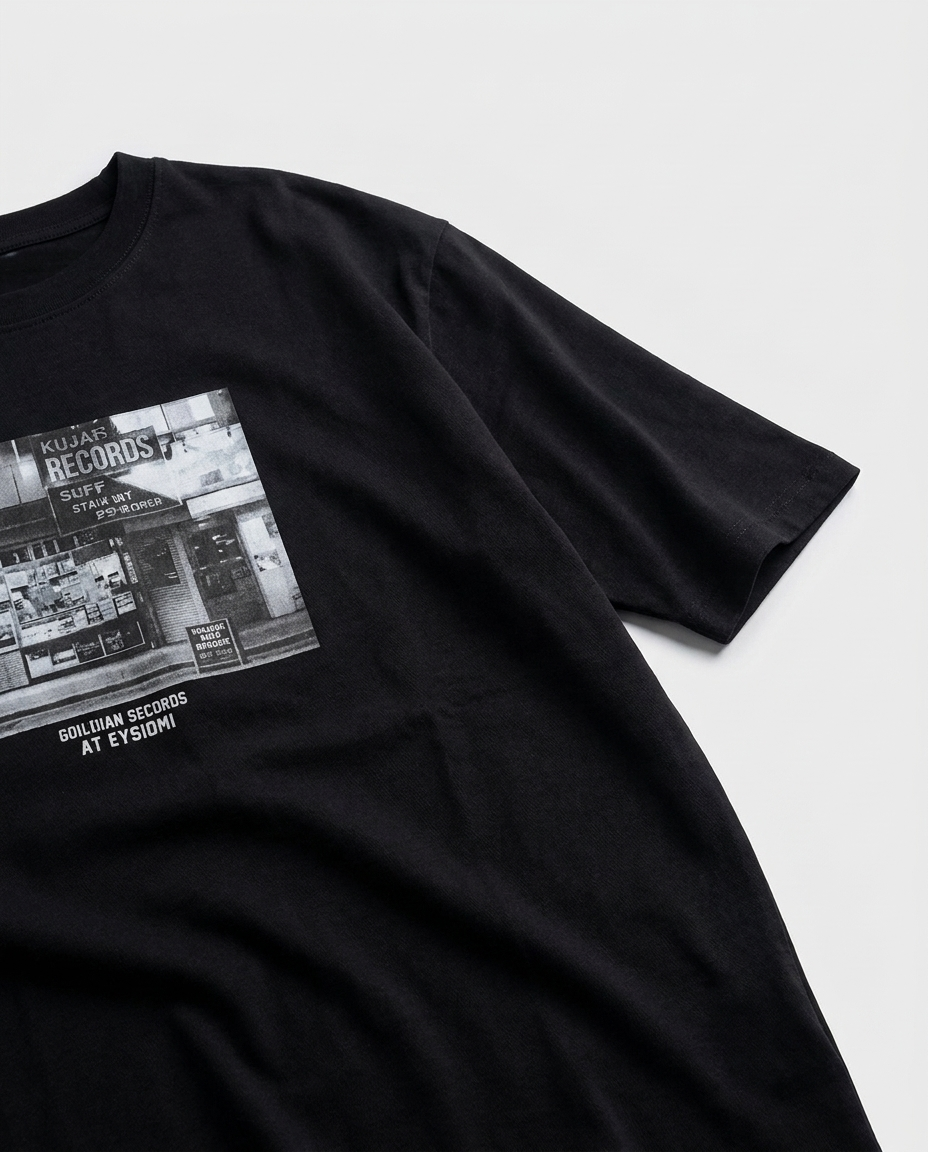 Men Printed Records Half Sleeves T-shirt