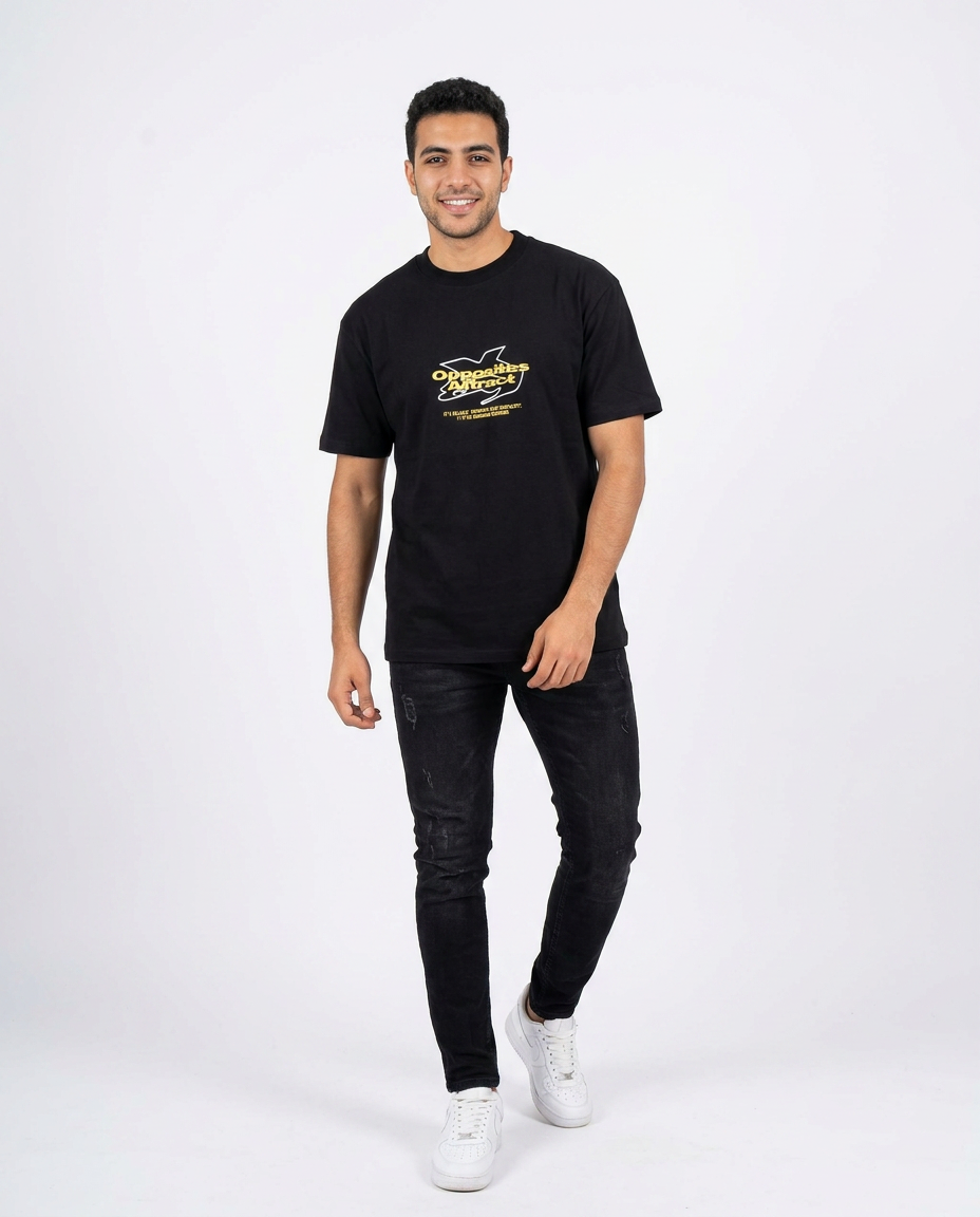 Men Printed Opposites Half Sleeves T-shirt