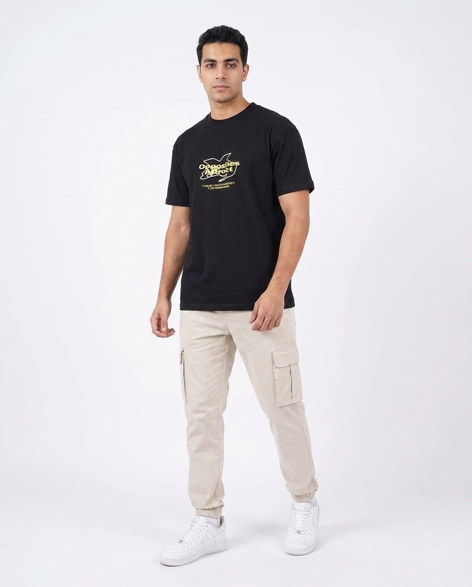 Men Printed Opposites Half Sleeves T-shirt