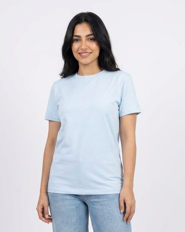 Women Plain Half Sleeves T-shirt