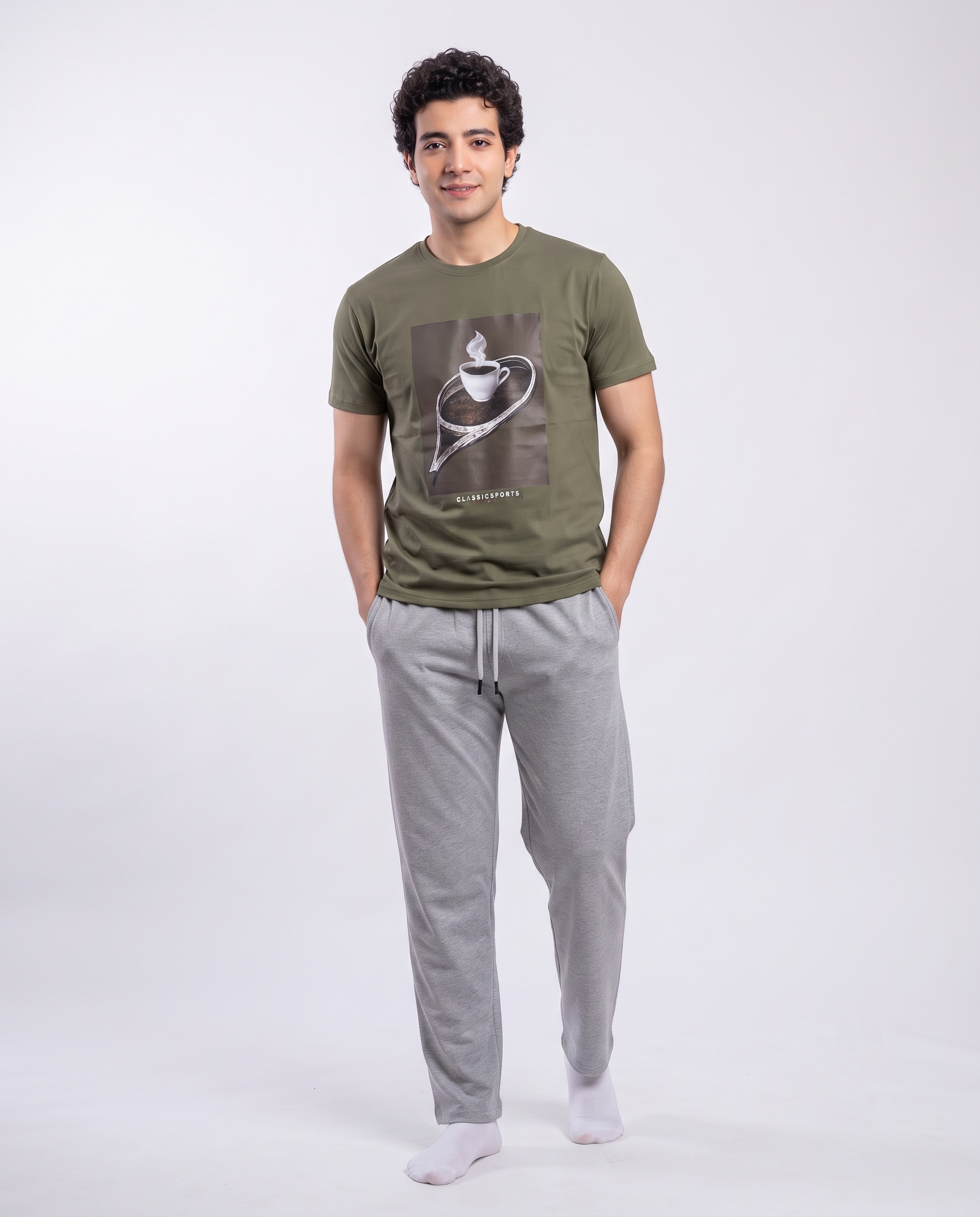 Men Printed Half Sleeves Pyjama W/pant