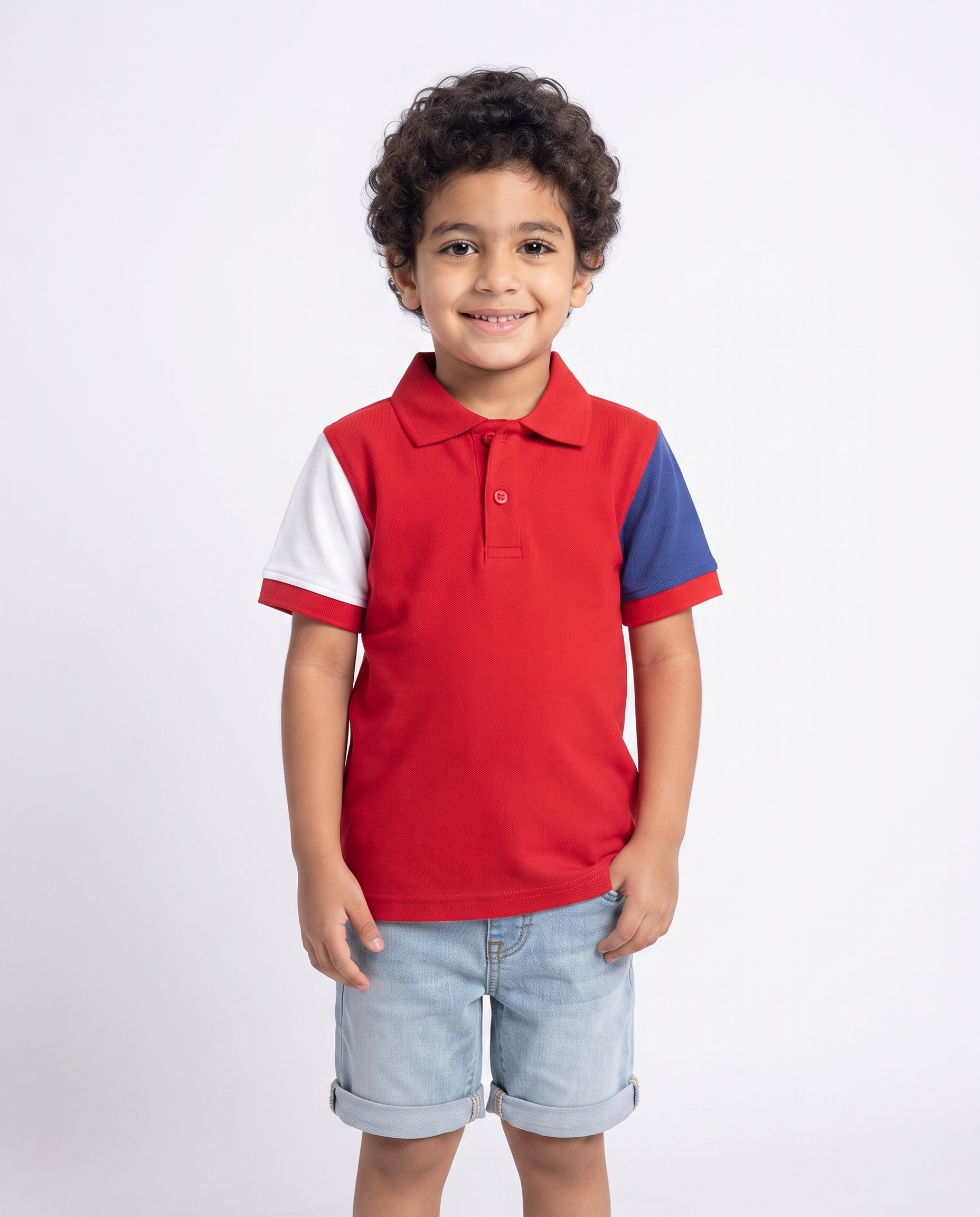 Boys Plain Half Sleeves Polo T-shirt