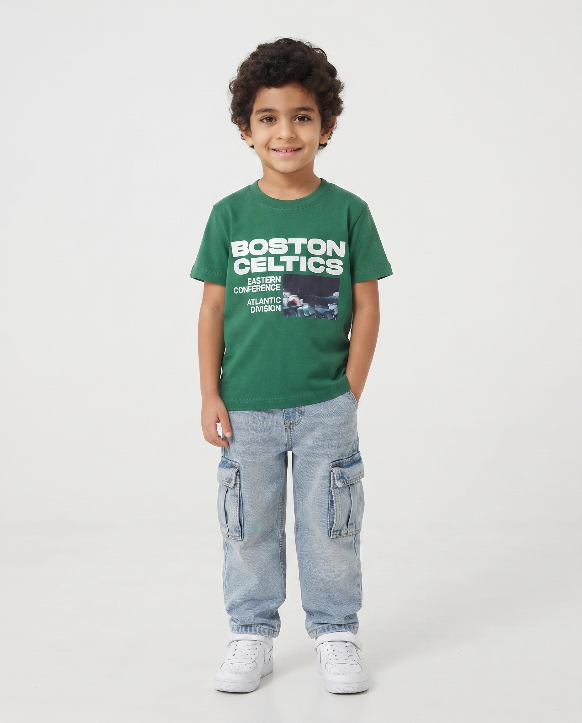 Boys Printed Boston Half Sleeves T-shirt