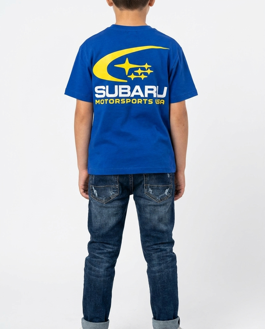 Boys Printed Subaru Half Sleeves T-shirt