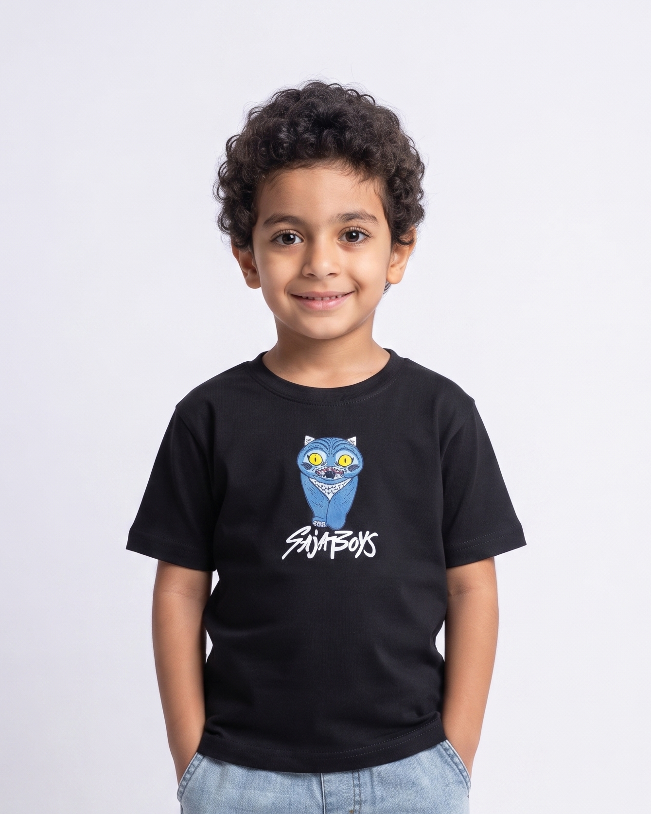 Boys Printed Derpy Tiger Half Sleeves T-shirt