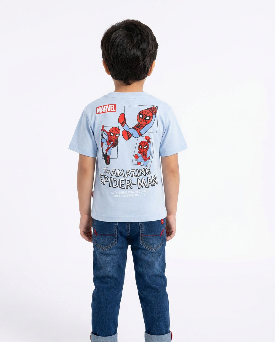 Boys Printed Spider Man Half Sleeves T-shirt