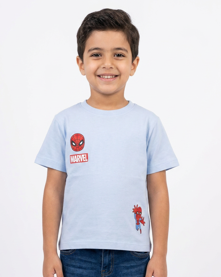 Boys Printed Spider Man Half Sleeves T-shirt