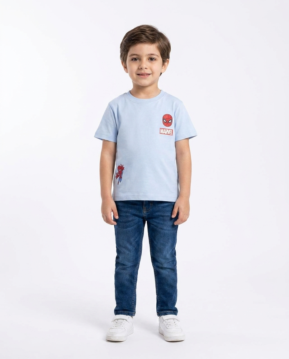 Boys Printed Spider Man Half Sleeves T-shirt
