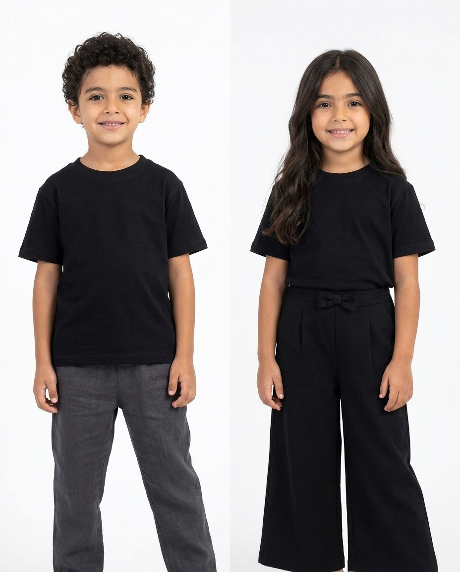 Kids Plain Half Sleeves T-shirt