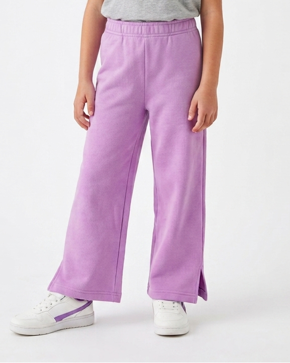 Girls Plain Summer Melton Wide Leg Pant