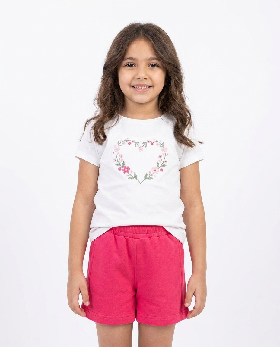 Girls Plain Summer Melton Short