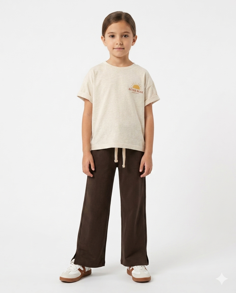Girls Wide Leg Casual Pant