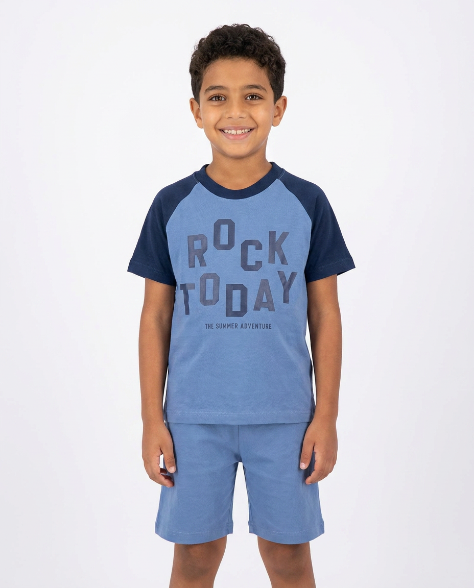 Boys Printed Half Sleeves Pyjama W/Short
