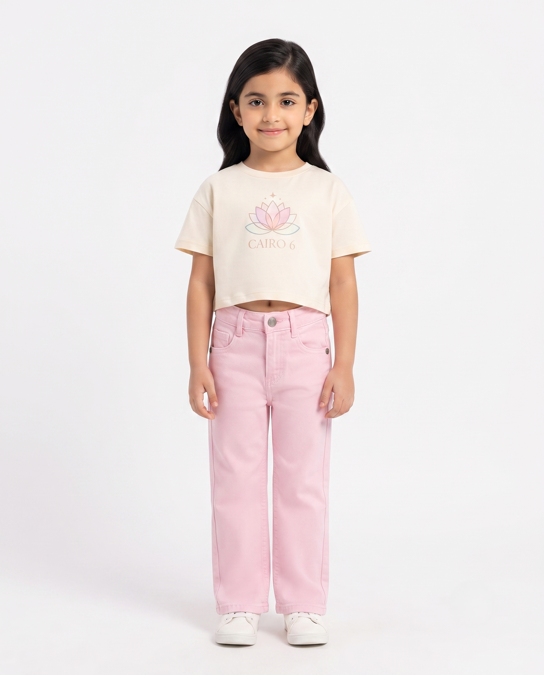 Girls Gabardine Pant Wide Leg Fit