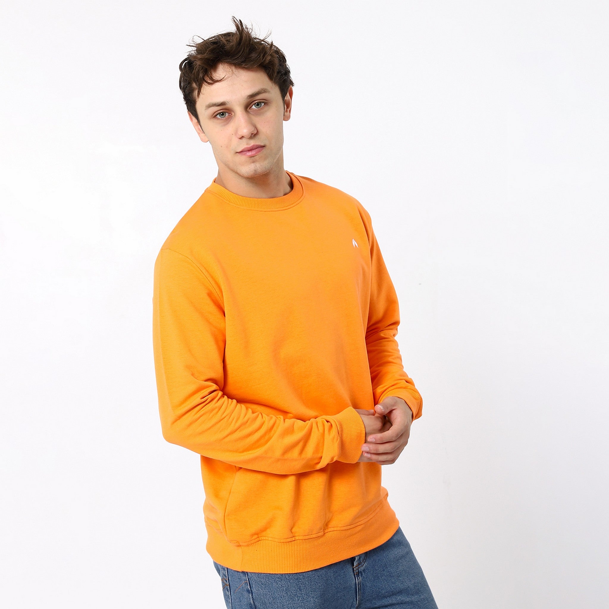 Basic Plain Tiger Orange Sweatshirt