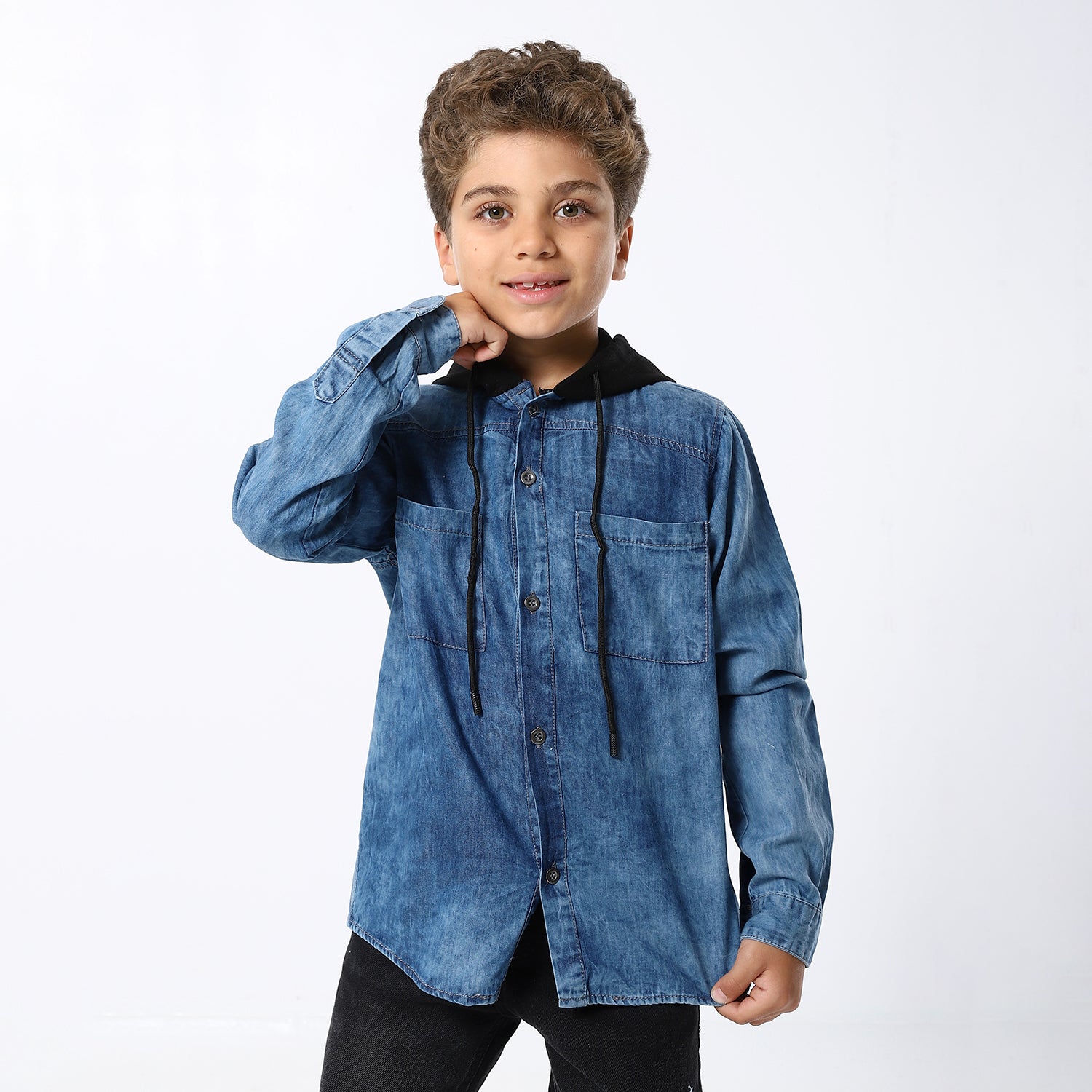 Boys Jeans Jacket With a Hoodie