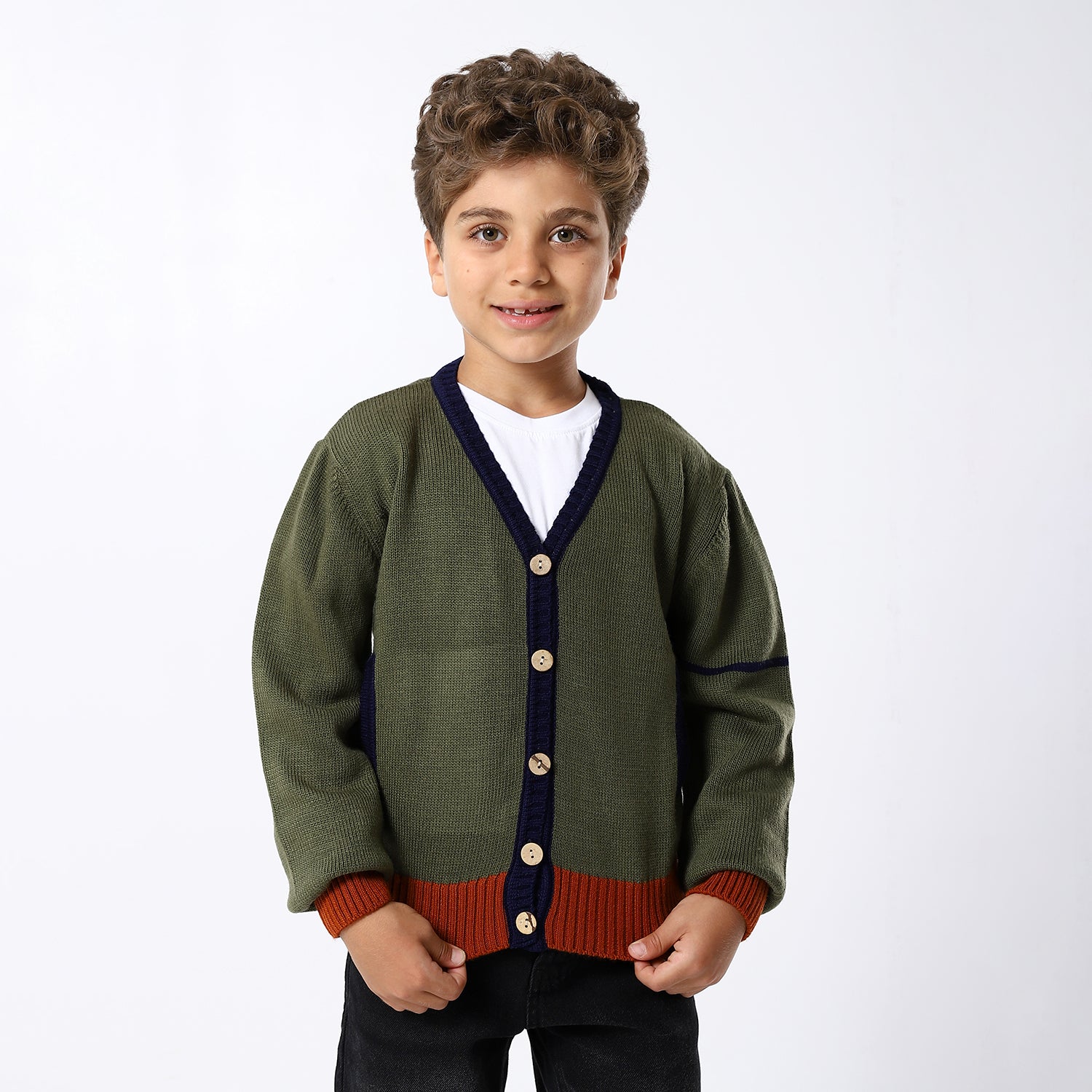 Boys Button-up Olive Jacket