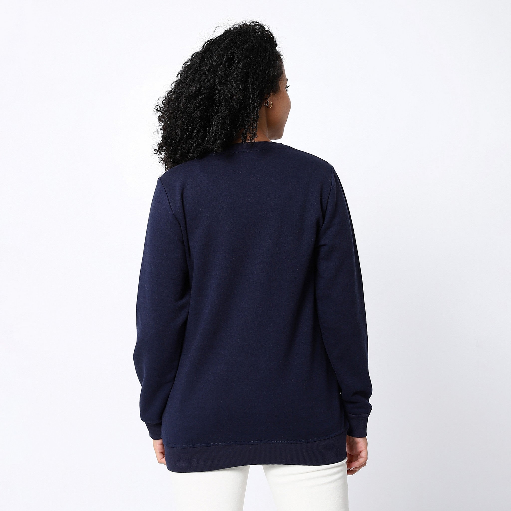 Solid Comfy Navy Blue Sweatshirt