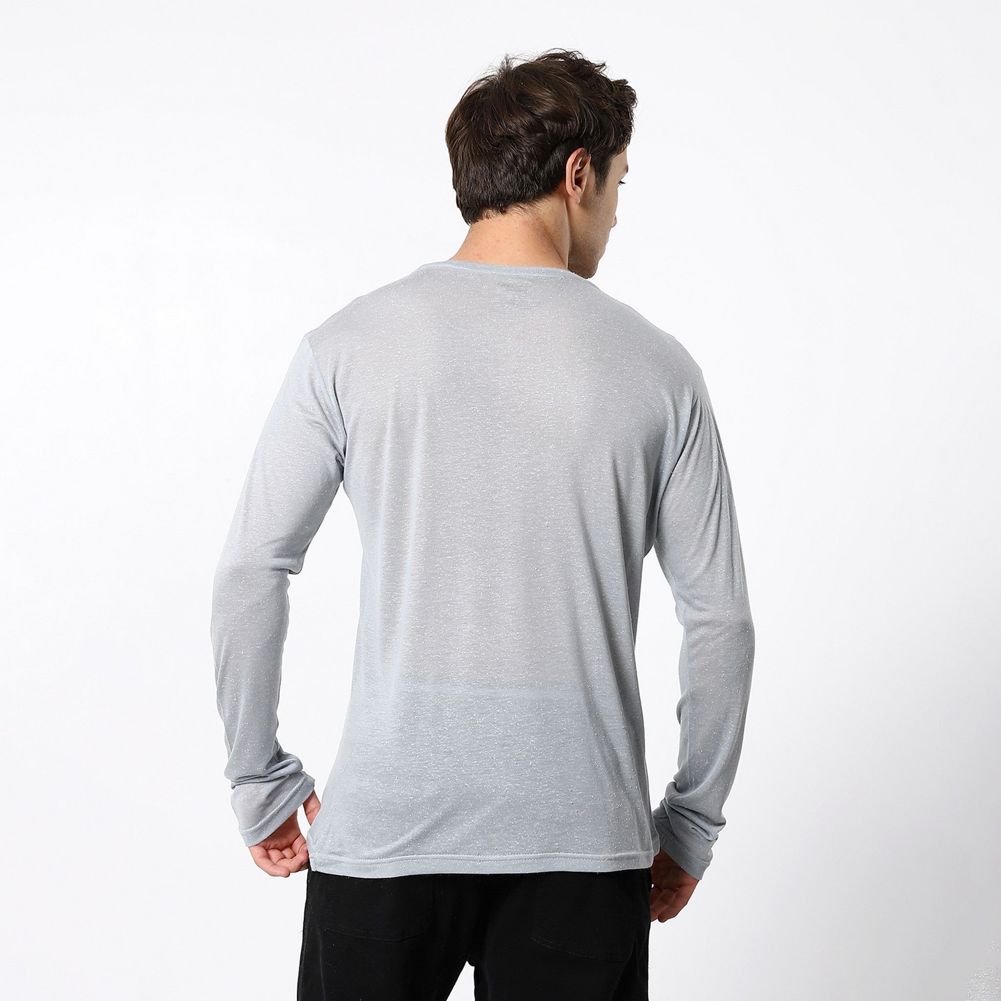 Heather Fossil Grey Long Sleeves Tees