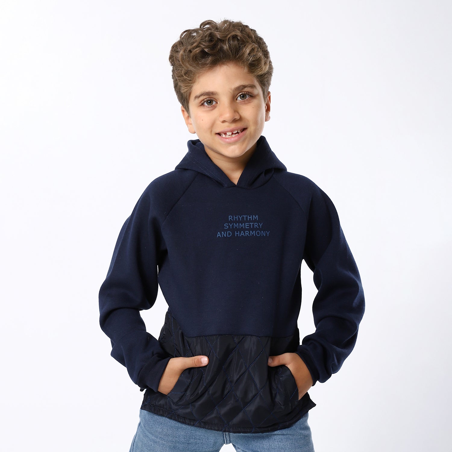 Navy Blue Printed Sweatshirt