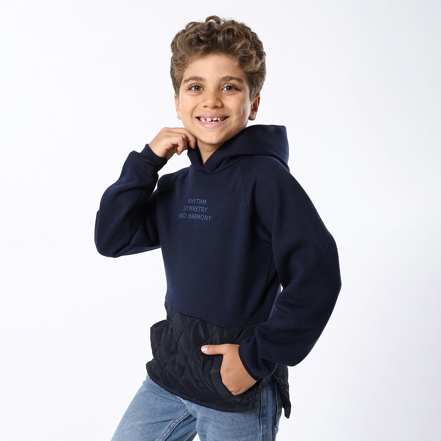 Navy Blue Printed Sweatshirt