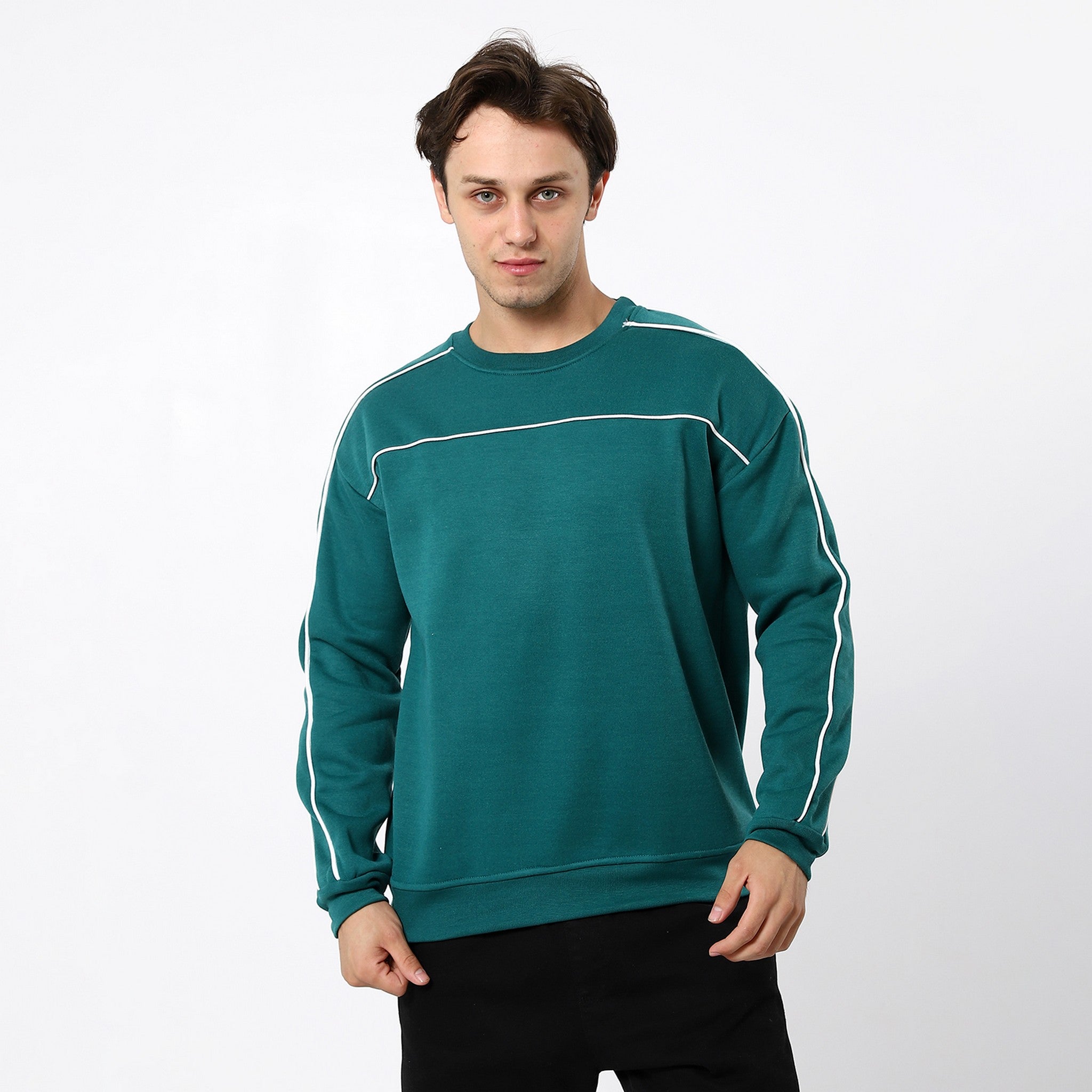 Teal Green With Touch Of White Sweatshirt