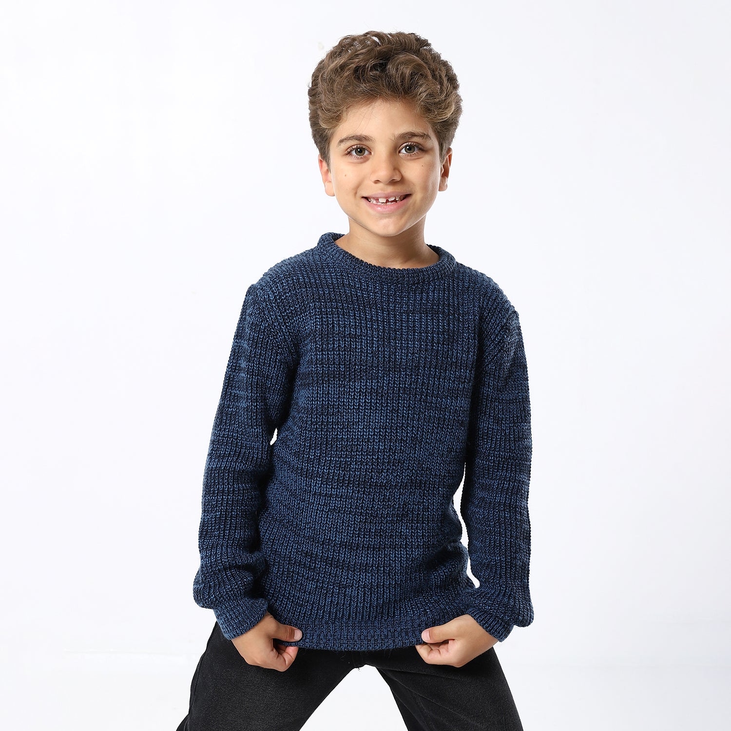 Navy Plain Boys Pullover