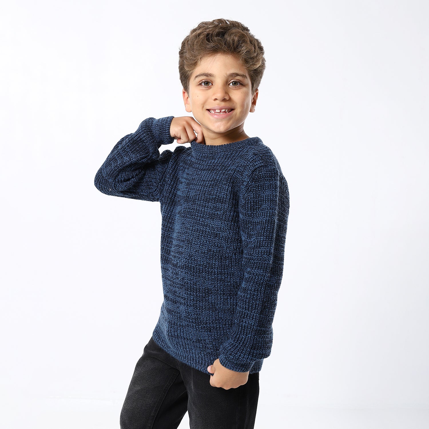 Navy Plain Boys Pullover