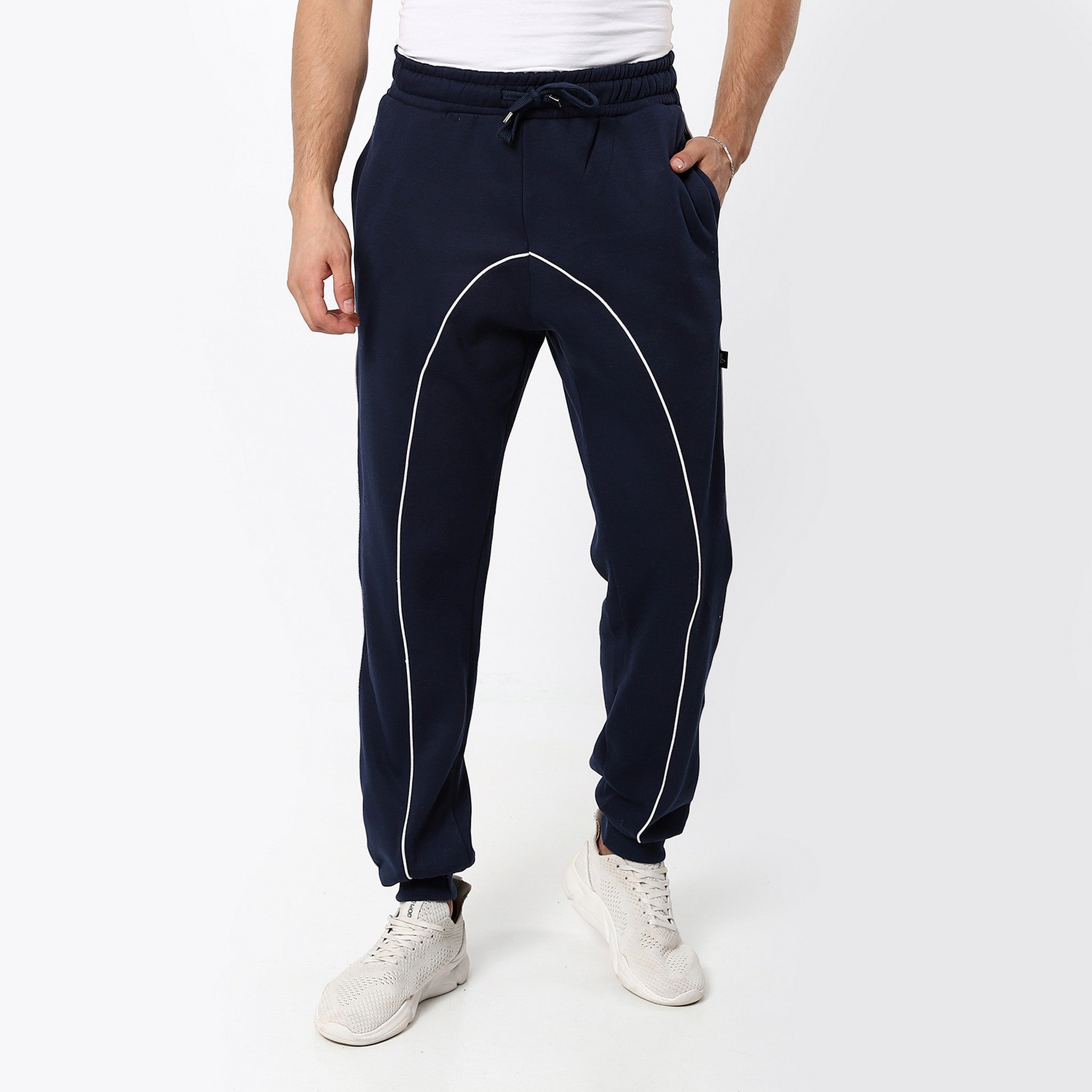 Navy Blue With Touch Of White Comfy Joggers