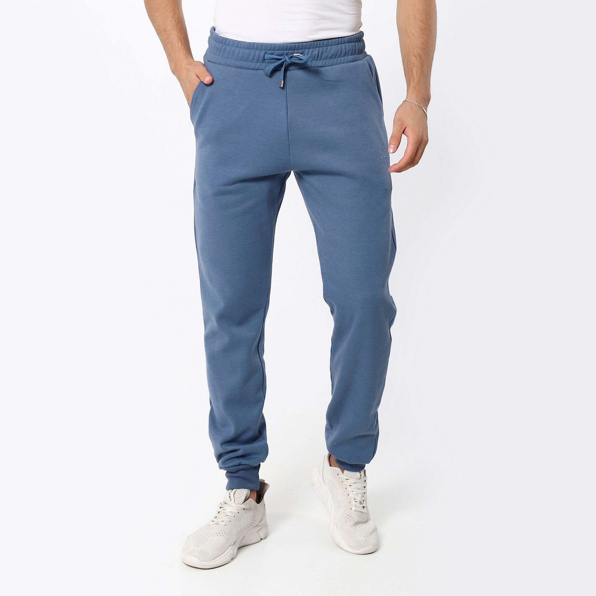 Plain Steel Blue Comfy Active Joggers