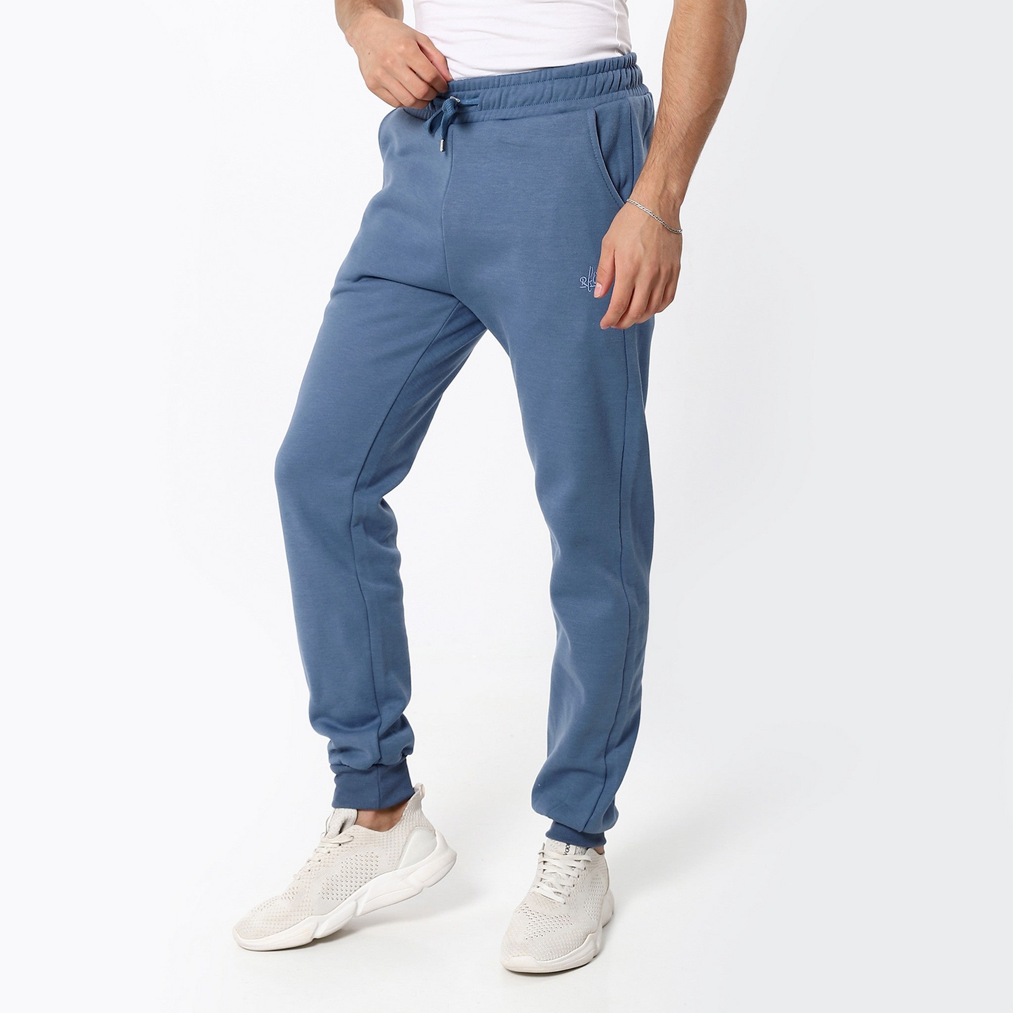 Plain Steel Blue Comfy Active Joggers