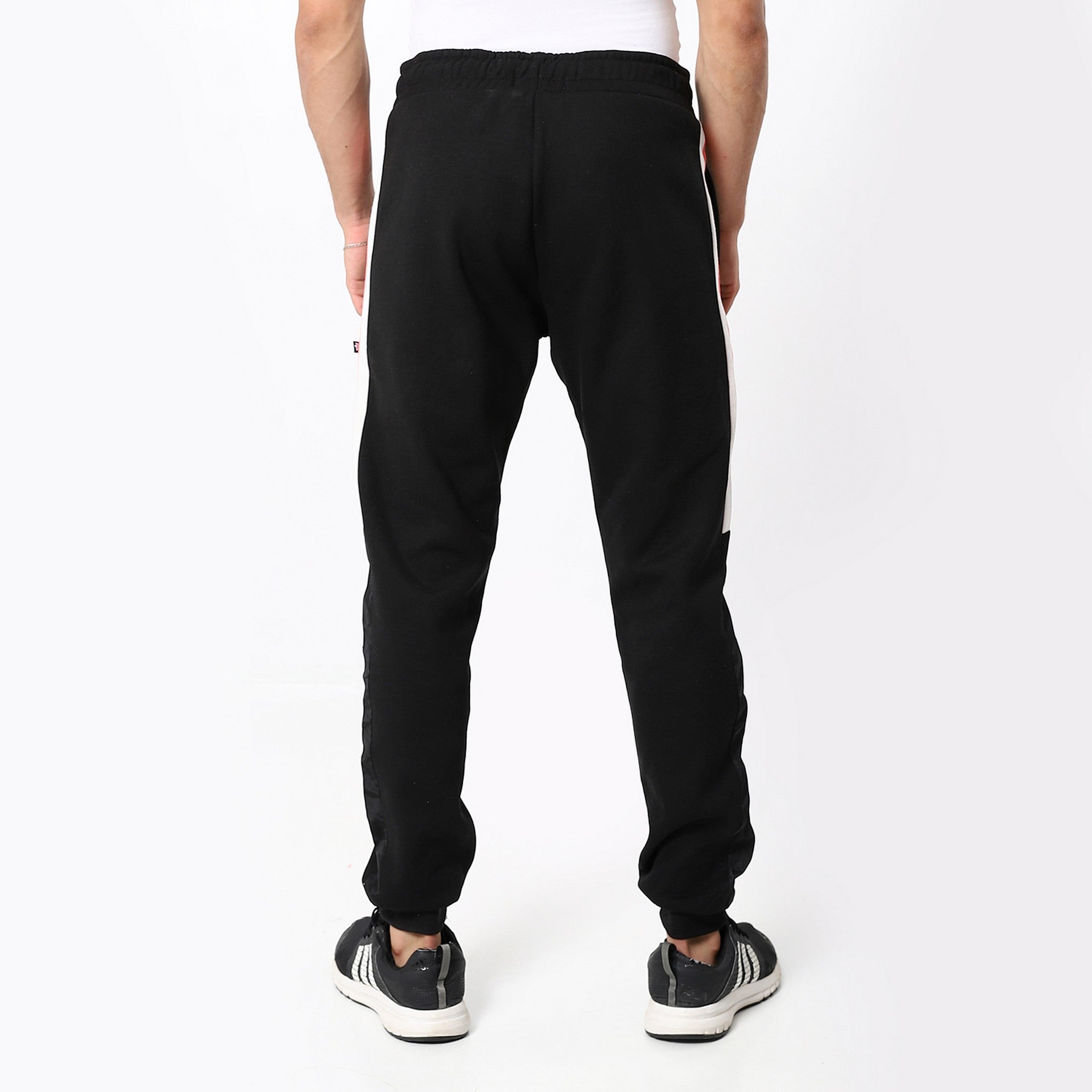 Active Black Joggers With Touch Of White & Peach