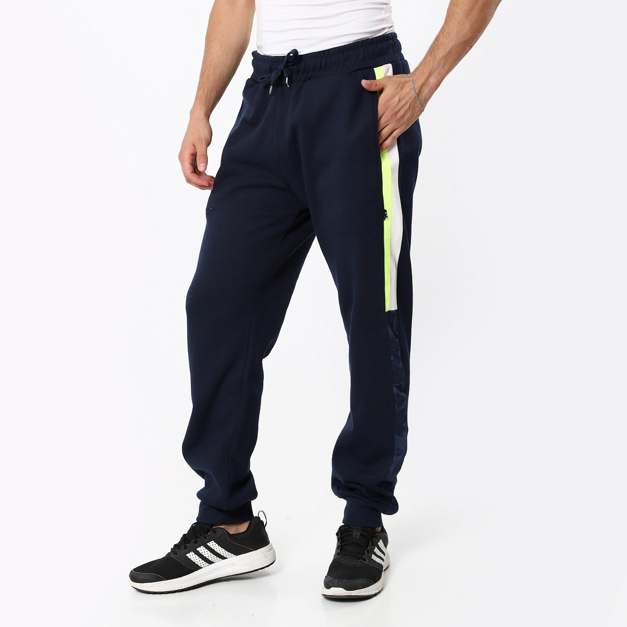 Active Navy Bkue Joggers With Touch Of White & Lime