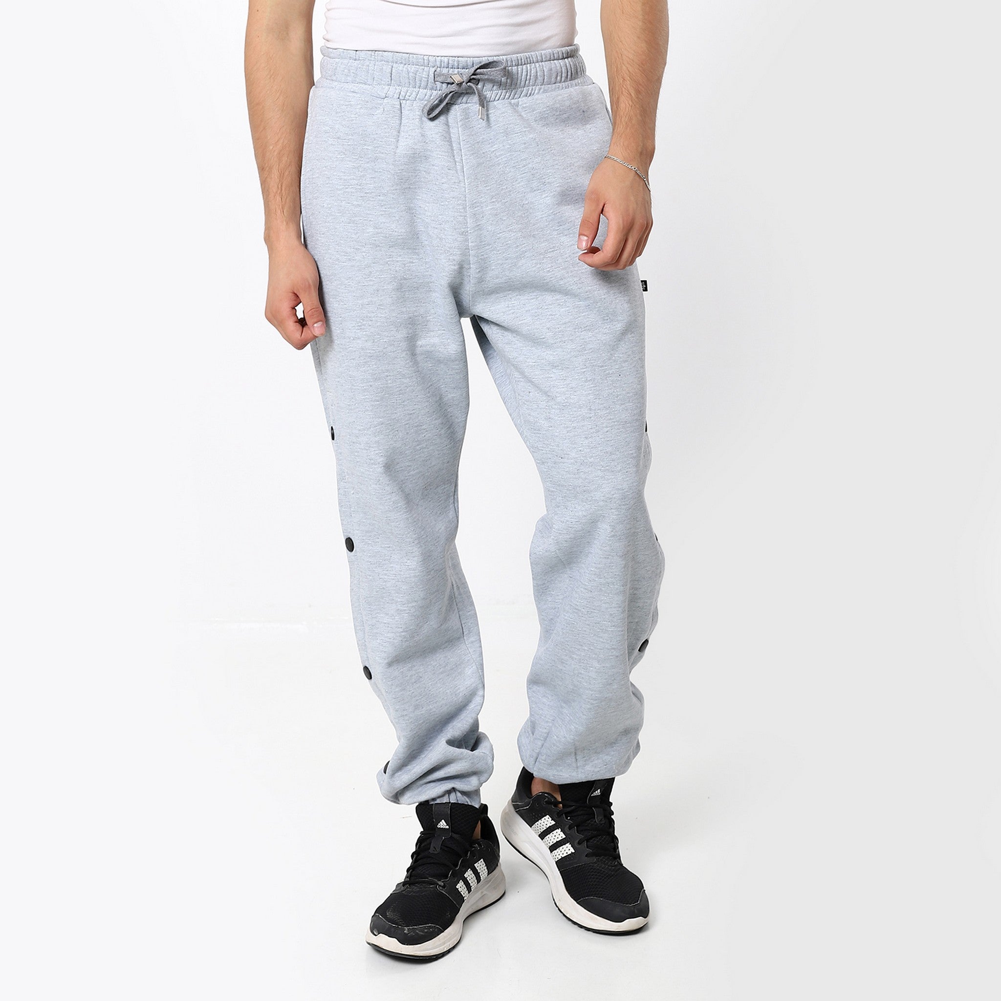 Coin Grey Trackpants With Sided Decorated Studs