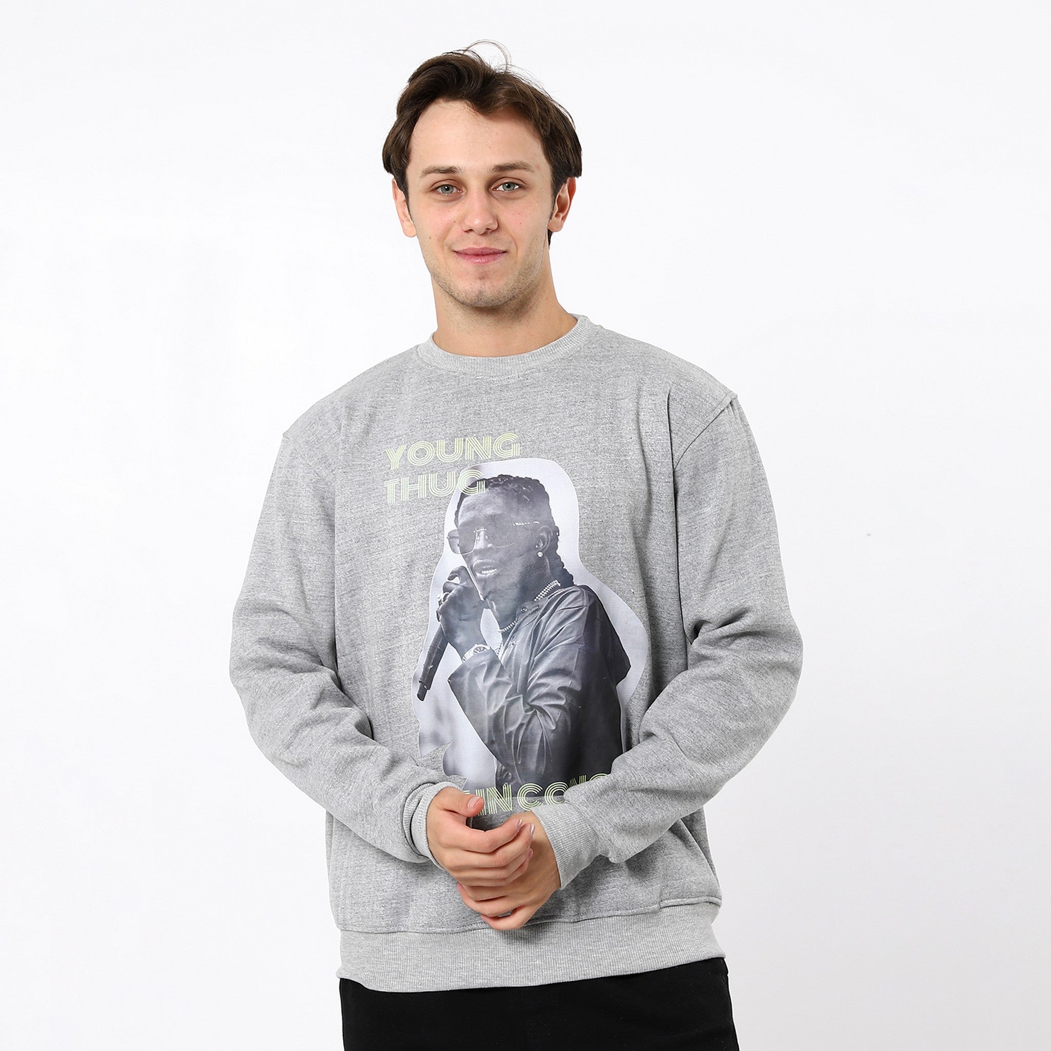 Heather Coin Grey Printed Sweatshirt