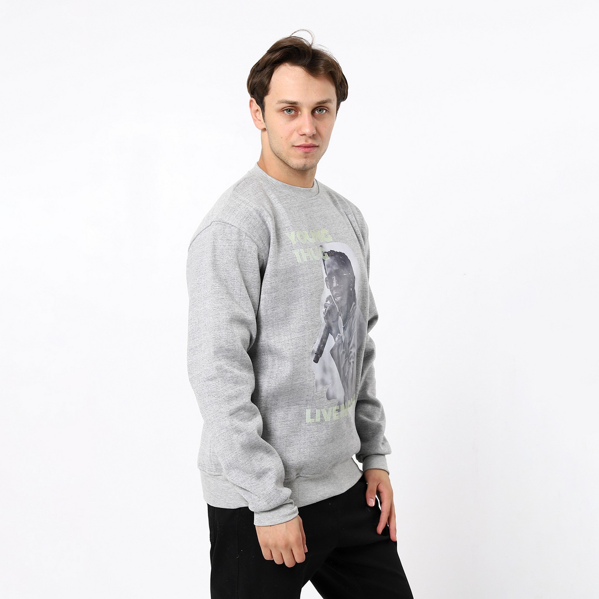 Heather Coin Grey Printed Sweatshirt