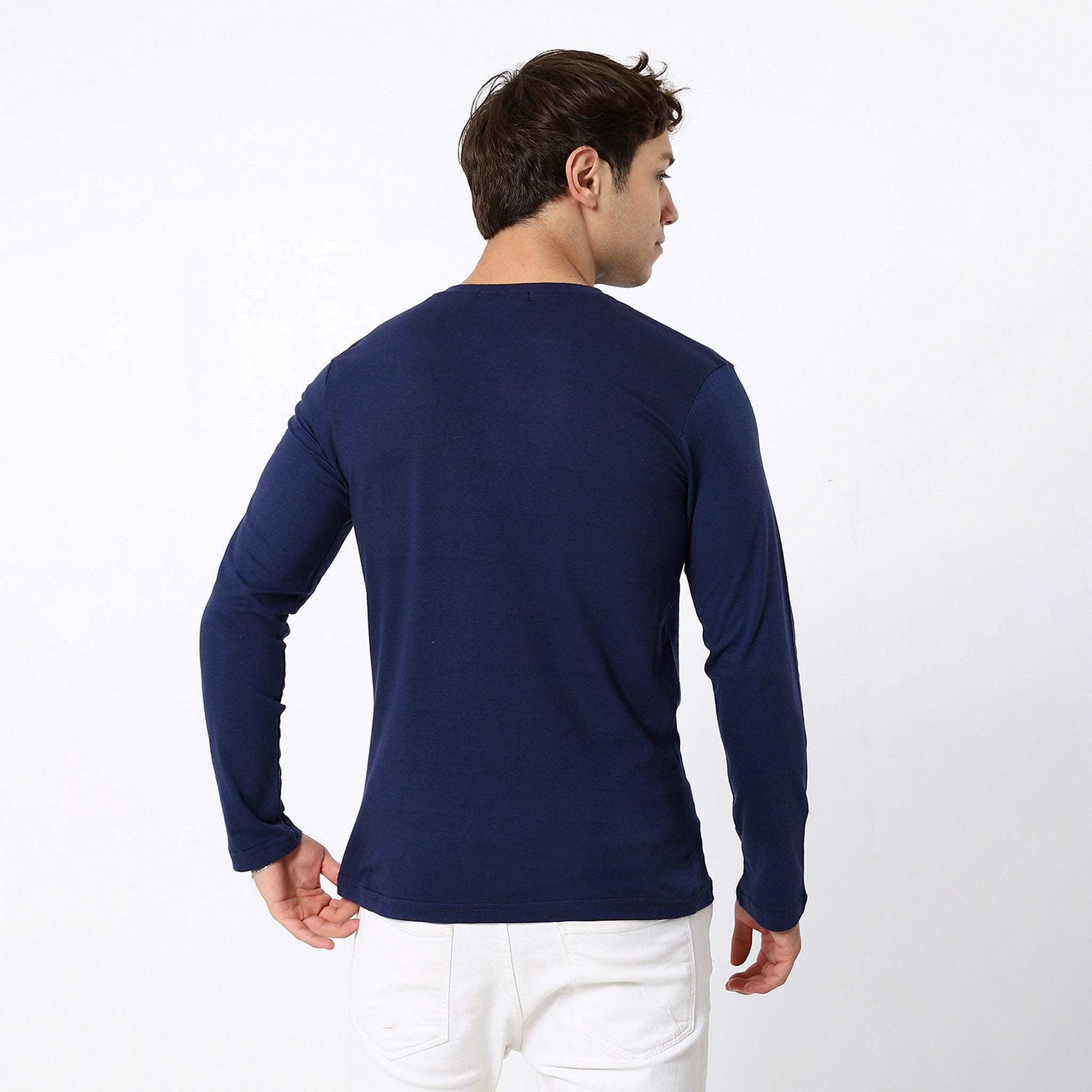 Navy Blue Basic V-Neck Tees